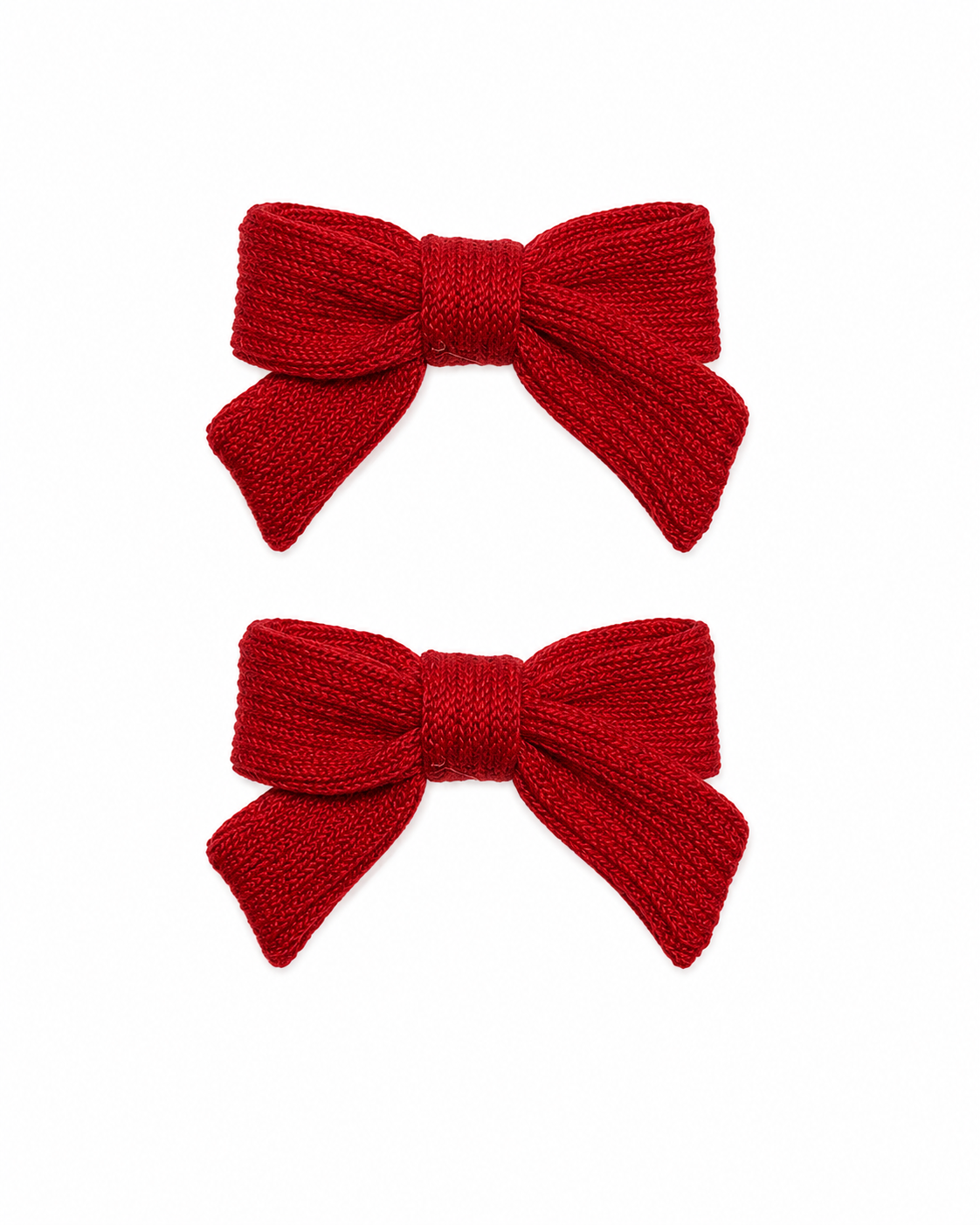 Thick Knits Mini Bow Clip Set - Red