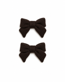 Thick Knits Mini Bow Clip Set - Brown