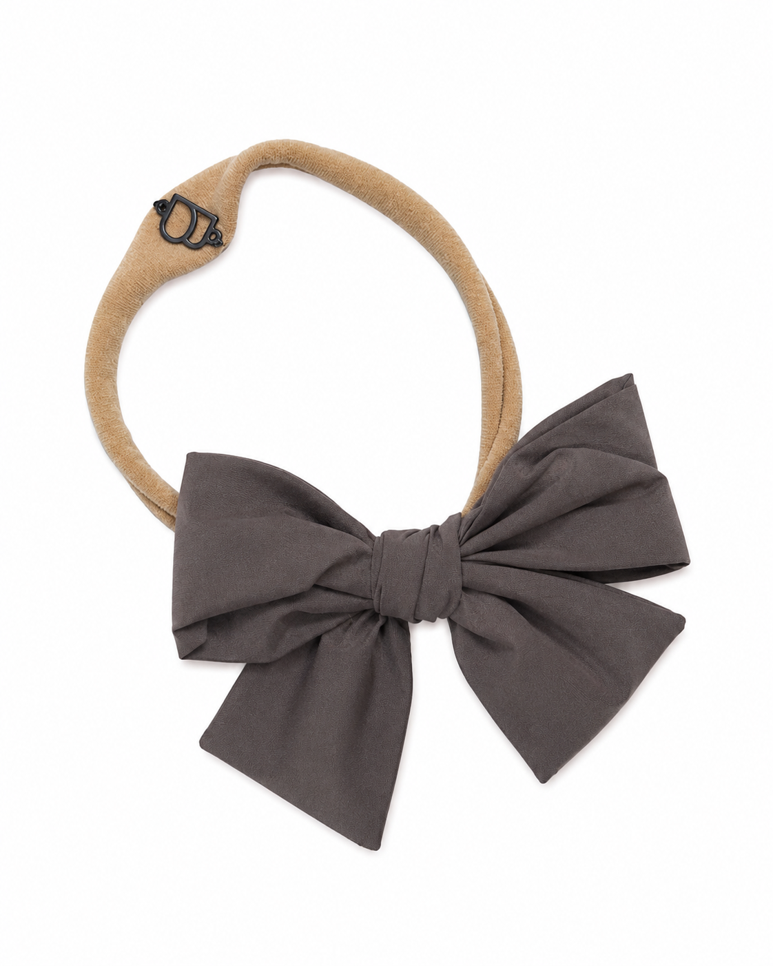 Taffeta Winter Edition Dressy Bow Nylon Band - Gray - Smaller Bow