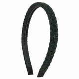 Fuzzy Braided Rope Thin Headband - Dark Green
