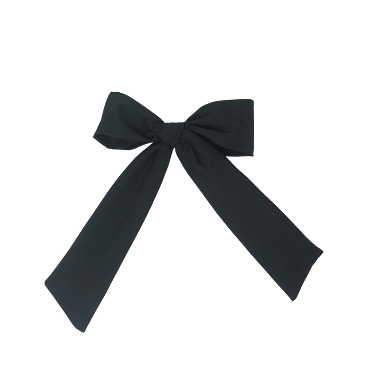 Taffeta Winter Edition Classic Large Bow Clip - Black