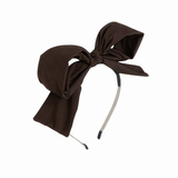 Taffeta Winter Edition Dressy Bow Headband - Brown