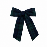 Plaids Large Bow Clip - RL Navy/ Green
