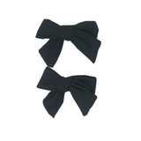 Taffeta Winter Edition Mini Bow Clip Set - Black