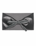 Velvet Ribbon Bows Ribbon Bow Baby Band - Gray - Medium (6-12M)