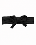 Textured Woolen Braid Baby Modal Band - Black - Medium (6-12M)