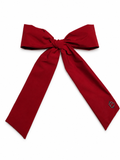 Taffeta Winter Edition Classic Large Bow Clip - Burgundy