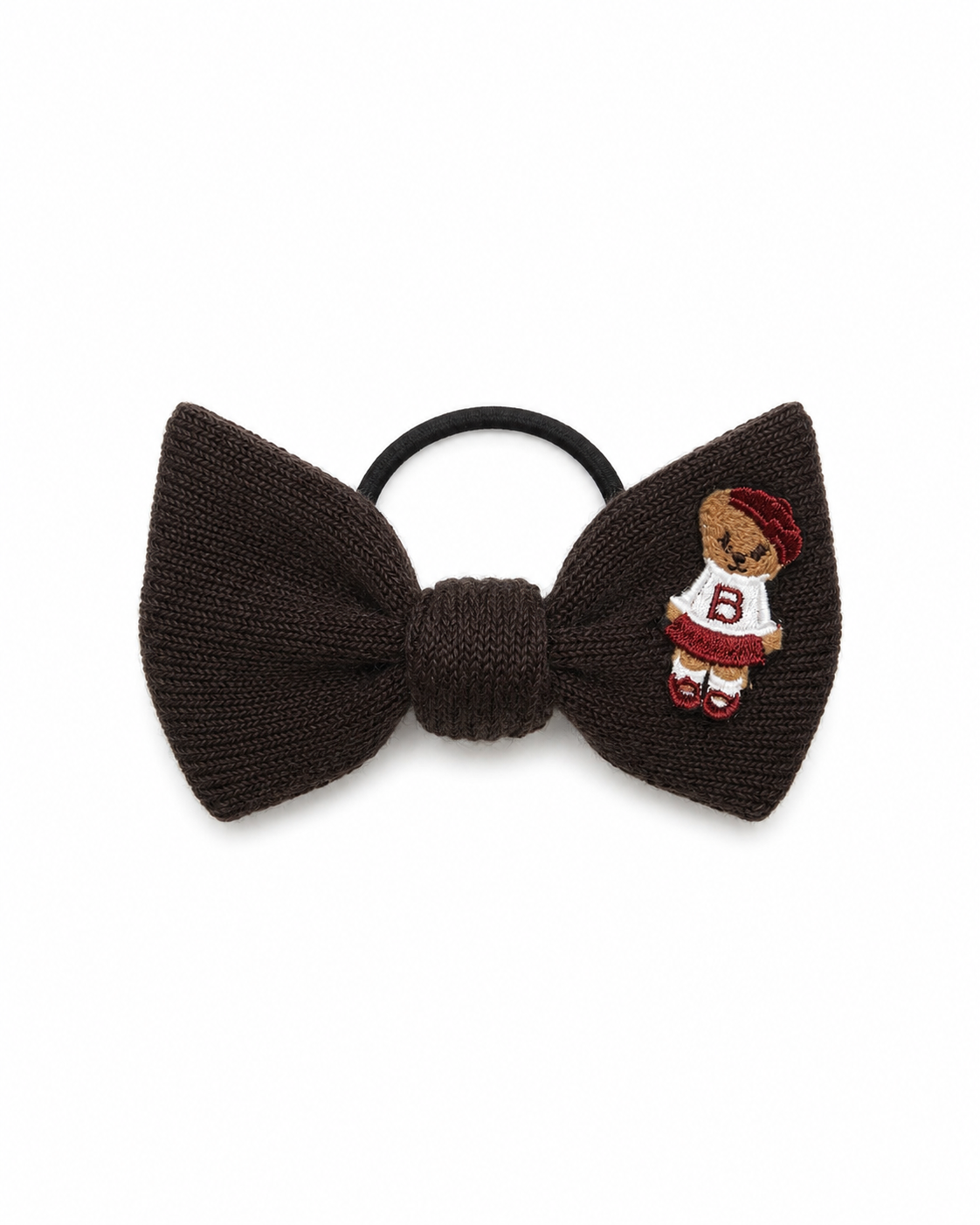 Bandeau Teddy Knits Pony Tie - Brown