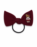 Bandeau Teddy Knits Pony Tie - Burgundy