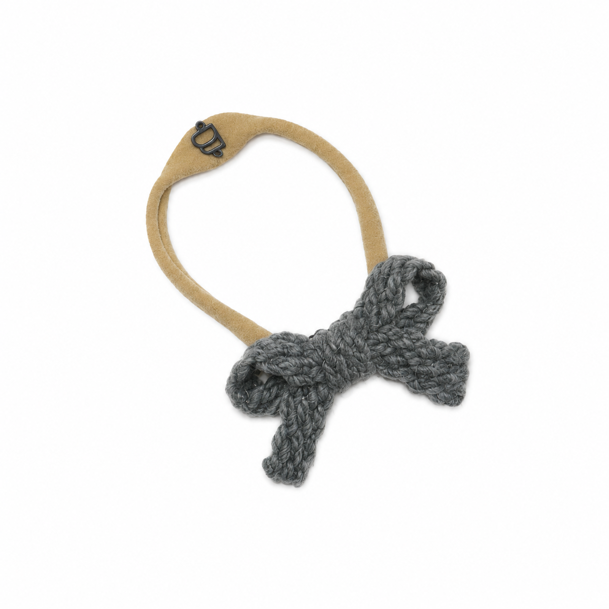 Textured Woolen Braid Baby Nylon Band - Gray