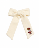 Bandeau Teddy Knits Large Bow Clip - Cream