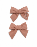 Taffeta Winter Edition Mini Bow Clip Set - Dusty Winter Pink