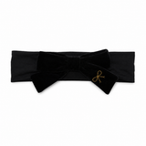 Velvet Gold Embroidered Baby Modal Band - Black - Medium (6-12M)
