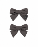 Taffeta Winter Edition Mini Bow Clip Set - Gray