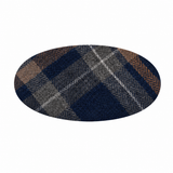 Plaids Oval Barrette - Blue/ Gray