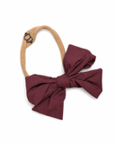 Taffeta Winter Edition Dressy Bow Nylon Band - Plum - Smaller Bow