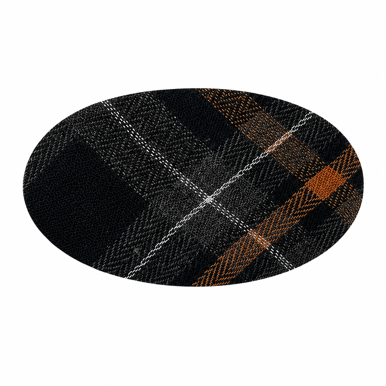 Plaids Oval Barrette - Gray/ Brown
