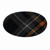 Plaids Oval Barrette - Gray/ Brown