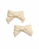 Thick Knits Mini Bow Clip Set - Cream