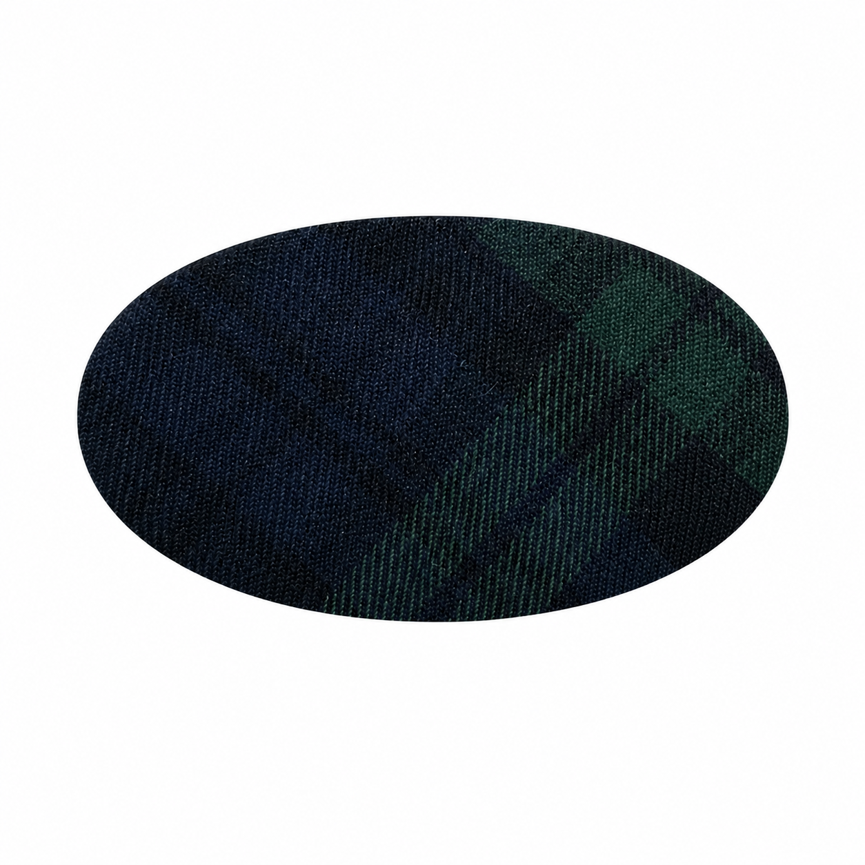 Plaids Oval Barrette - RL Navy/ Green