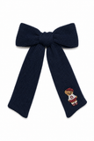 Bandeau Teddy Knits Large Bow Clip - Navy
