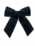 Plaids Medium Bow Clip - RL Navy/ Green