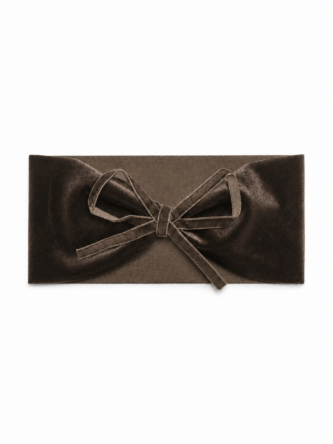 Velvet Ribbon Bows Ribbon Bow Baby Band - Brown - Medium (6-12M)