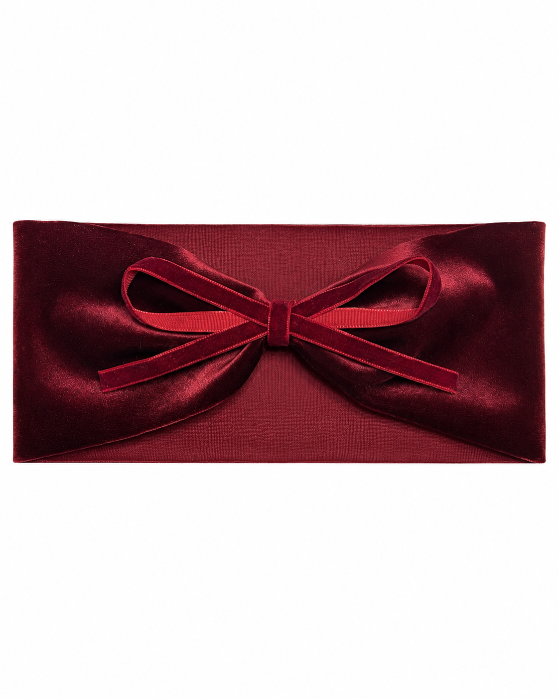 Velvet Ribbon Bows Ribbon Bow Baby Band - Burgundy - Medium (6-12M)