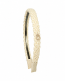 Textured Woolen Braid Thin Flat Headband - Cream