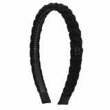 Fuzzy Braided Rope Thin Headband - Black