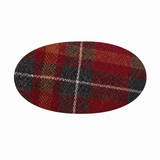 Plaids Oval Barrette - Red