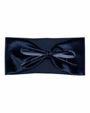 Velvet Ribbon Bows Ribbon Bow Baby Band - Navy - Medium (6-12M)
