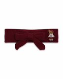 Bandeau Teddy Knits Baby Bow Band - Burgundy - Medium (6-12M)