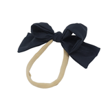 Taffeta Winter Edition Dressy Bow Nylon Band - Navy - Larger Bow