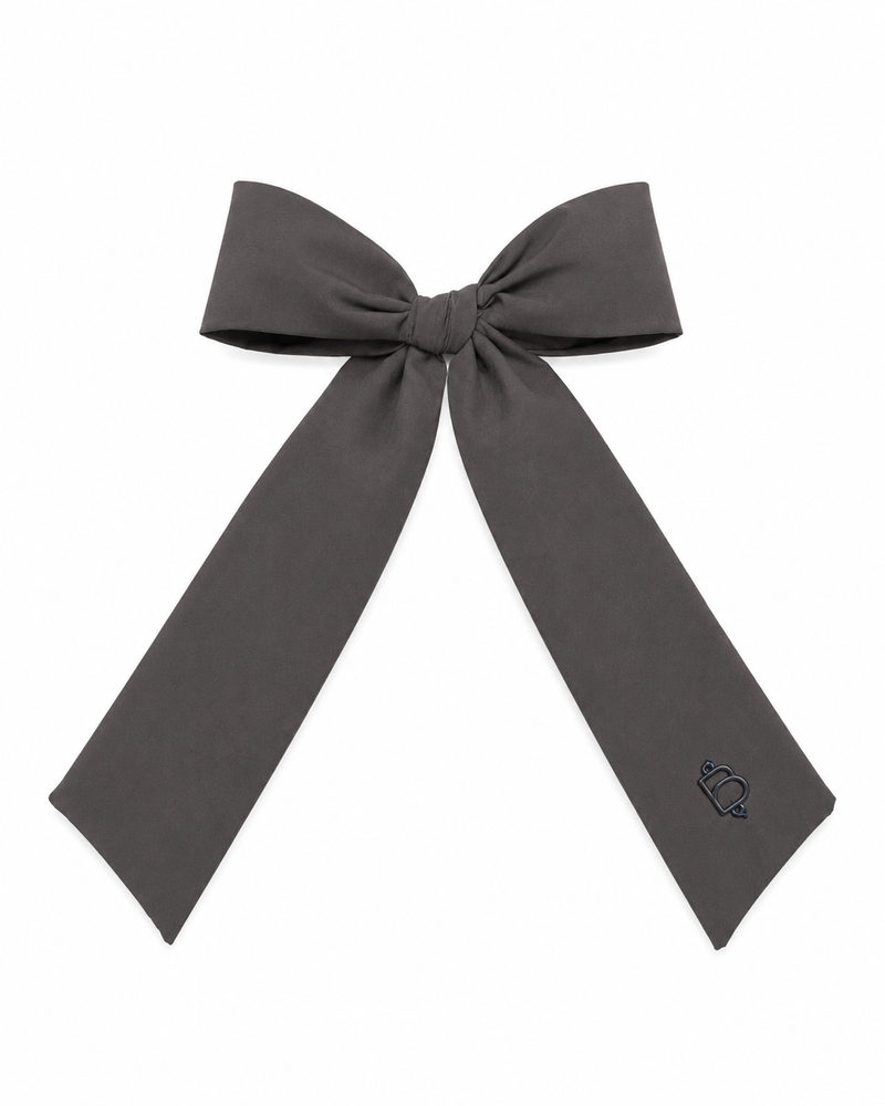 Taffeta Winter Edition Classic Large Bow Clip - Gray