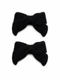 Thick Knits Mini Bow Clip Set - Black