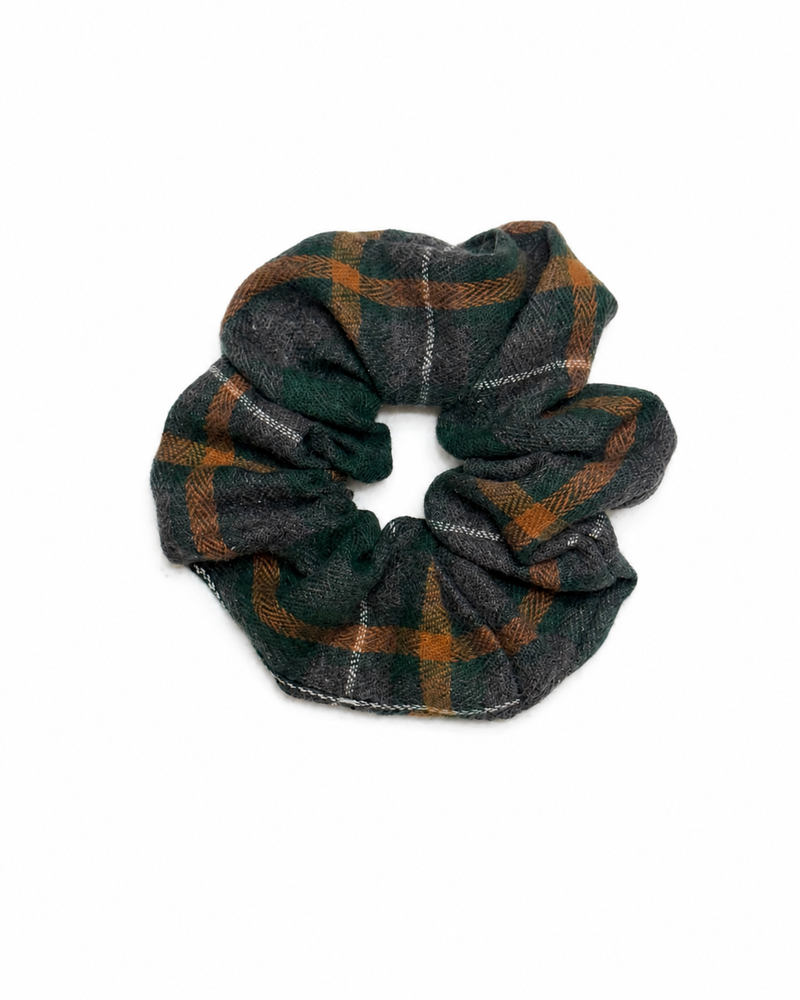 Plaids Scrunchie - Green/ Gray