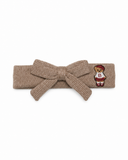Bandeau Teddy Knits Baby Bow Band - Oat - Medium (6-12M)