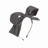 Taffeta Winter Edition Dressy Bow Headband - Gray