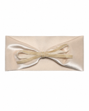 Velvet Ribbon Bows Ribbon Bow Baby Band - Cream - Medium (6-12M)