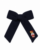 Bandeau Teddy Knits Medium Bow Clip - Navy