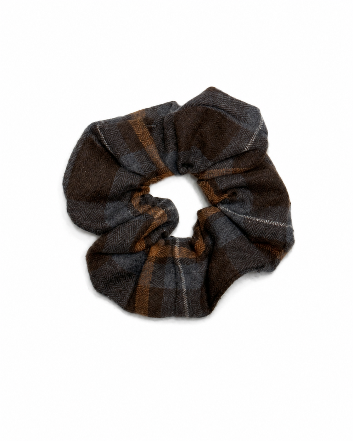 Plaids Scrunchie - Gray/ Brown