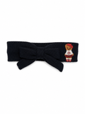 Bandeau Teddy Knits Baby Bow Band - Navy - Medium (6-12M)
