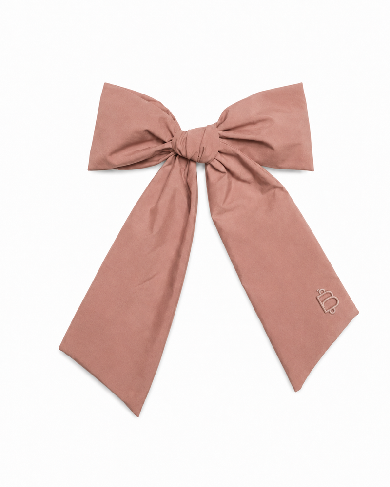Taffeta Winter Edition Classic Medium Bow Clip - Dusty Winter Pink