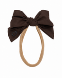 Taffeta Winter Edition Dressy Bow Nylon Band - Brown - Larger Bow