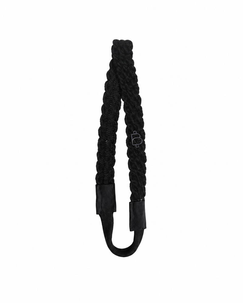 Textured Woolen Braid Soft Band - Black