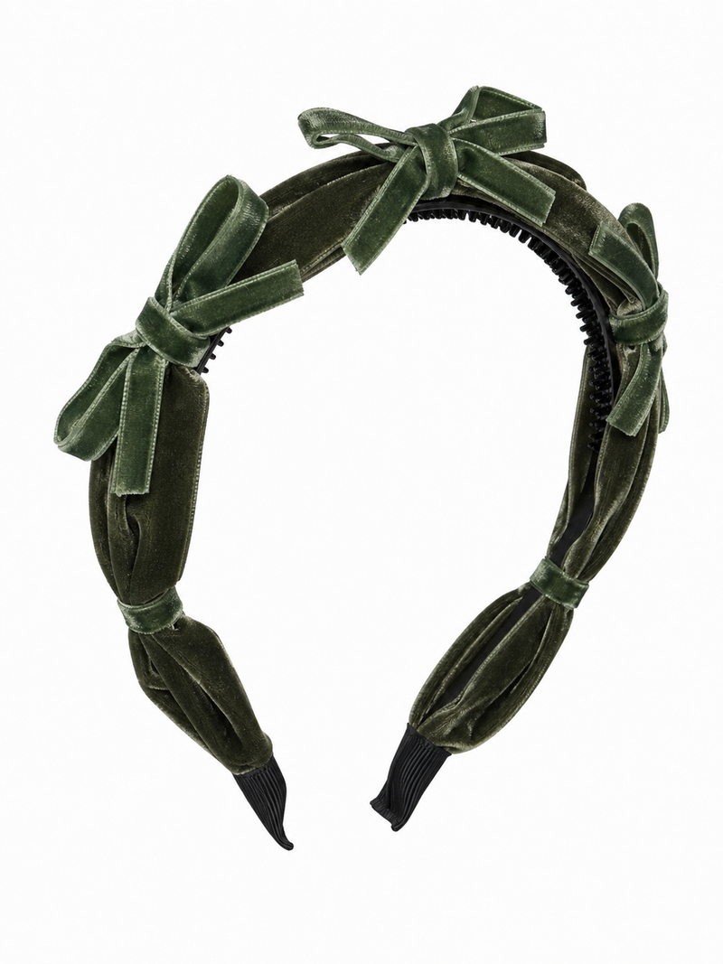Velvet Ribbon Bows Tiny Bows Headband - additional view