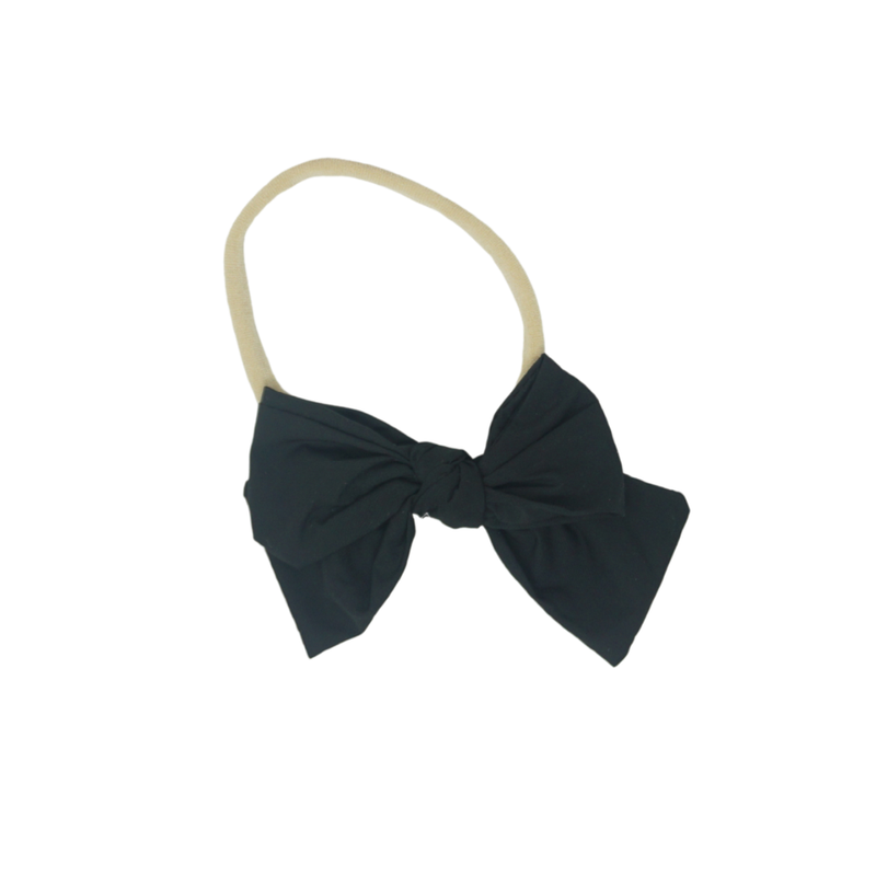 Taffeta Winter Edition Dressy Bow Nylon Band - Black - Smaller Bow
