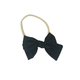 Taffeta Winter Edition Dressy Bow Nylon Band - Black - Smaller Bow