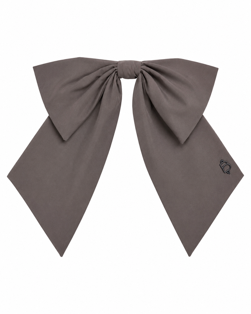 Taffeta Winter Edition Dressy Bow Clip - Gray